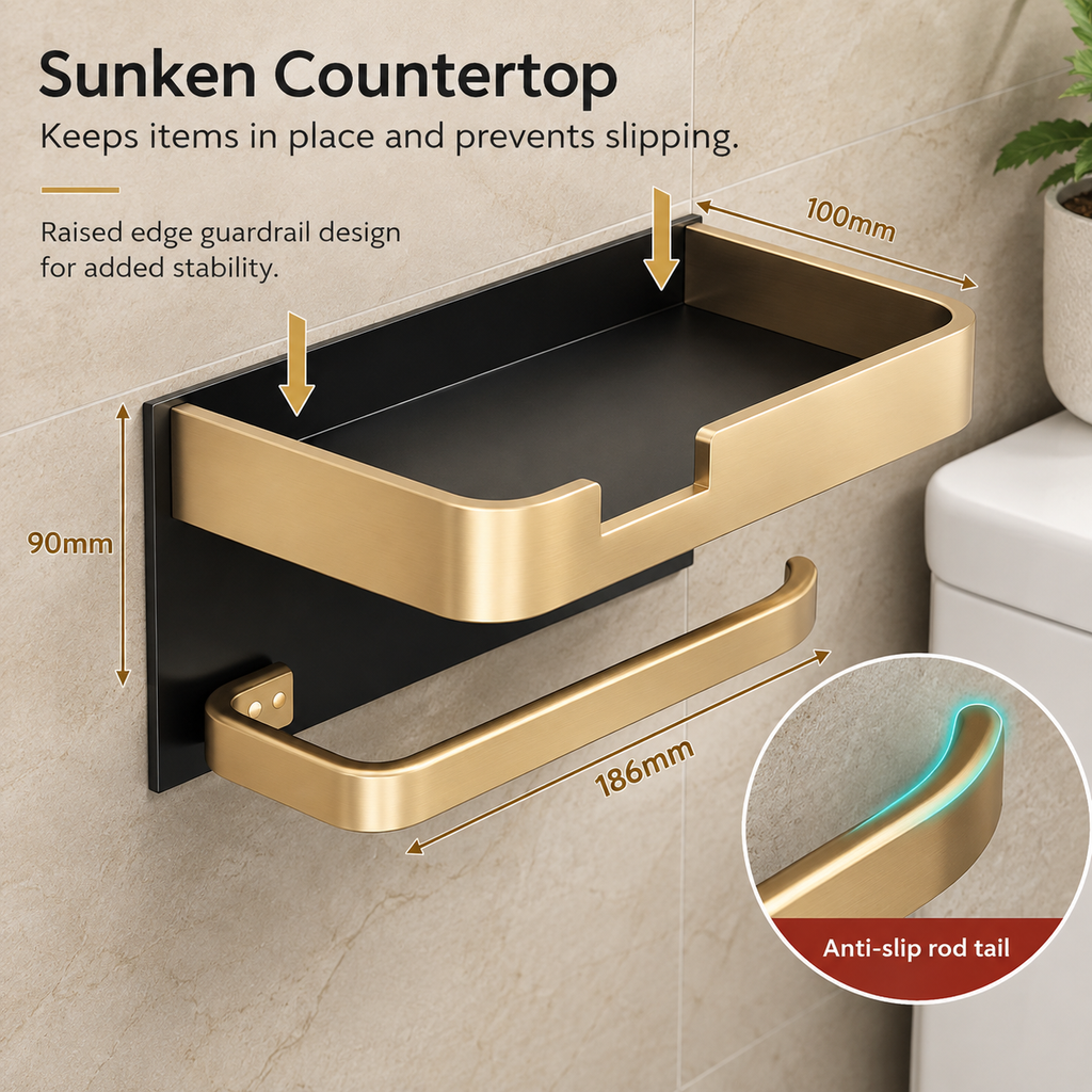 The Paper Bureau™ | Wall-Mounted Bathroom Organizer